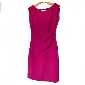 Diane Von Furstenberg Fuchsia Pink Bevin sheath sleeveless Dress Sz 10